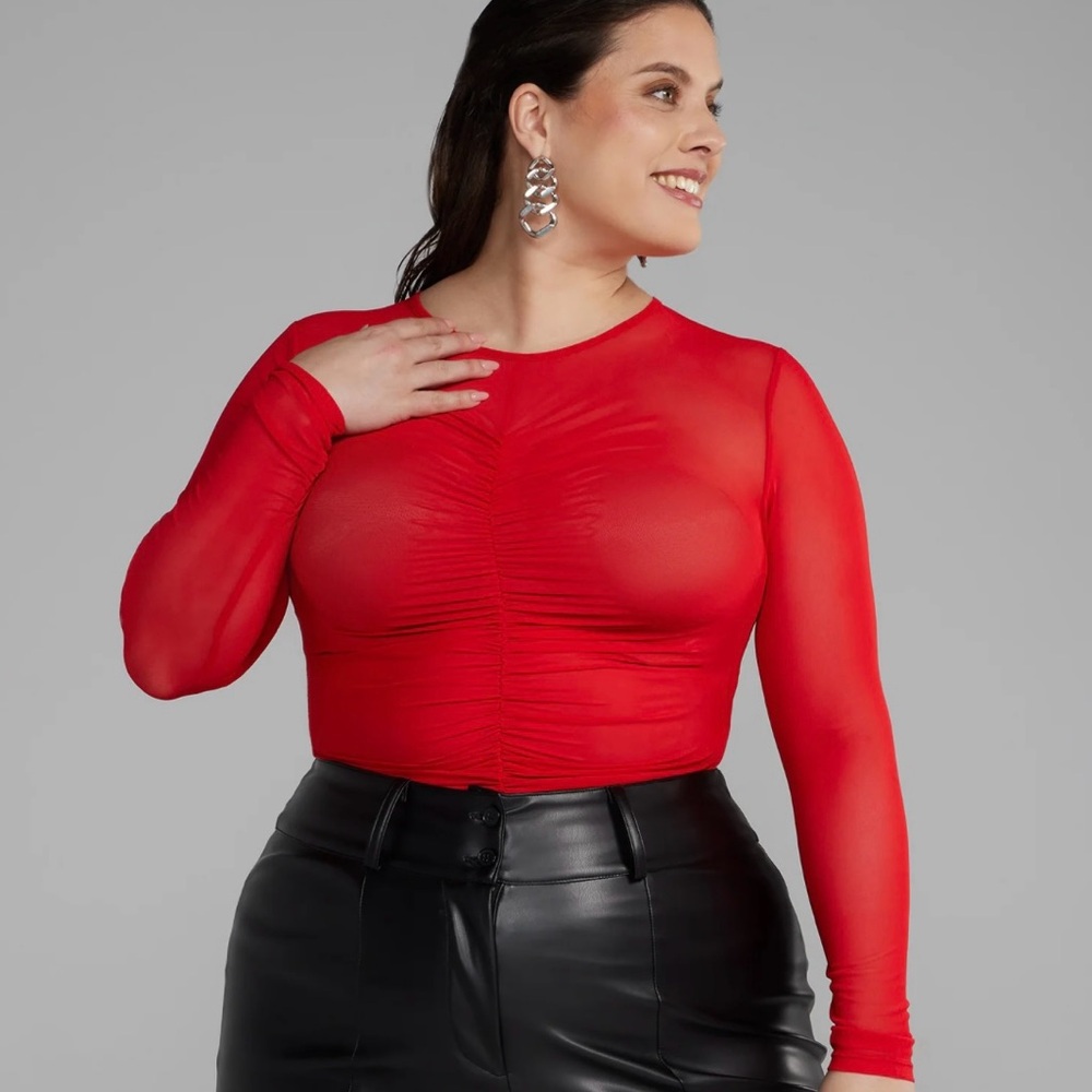Red Long Sleeve Women's Top NWT